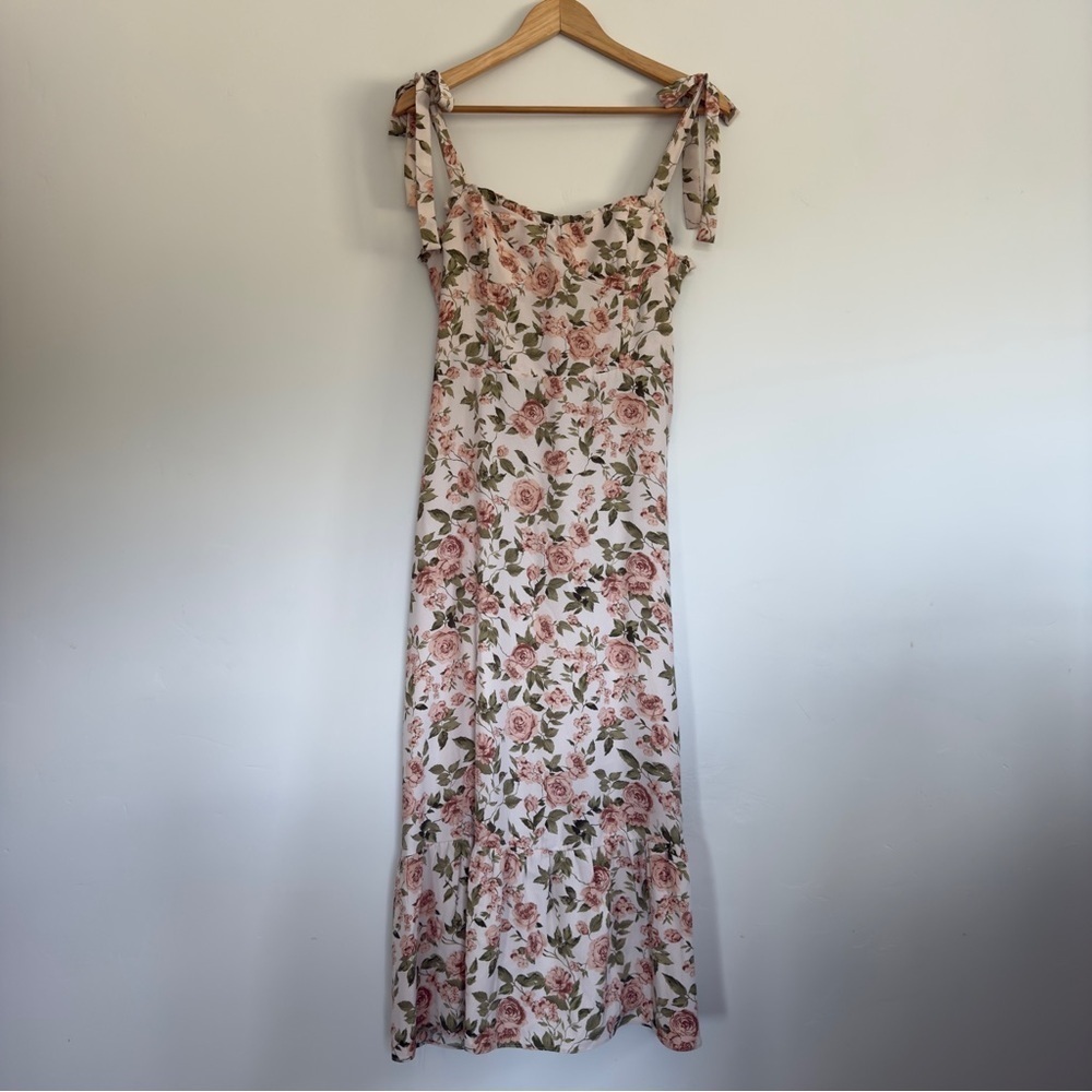 NWT O.P.T Corset Floral Corset Midi Dress Size: Large - Picture 2 of 7